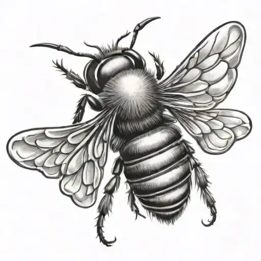 Japanese Bee tattoo design idea