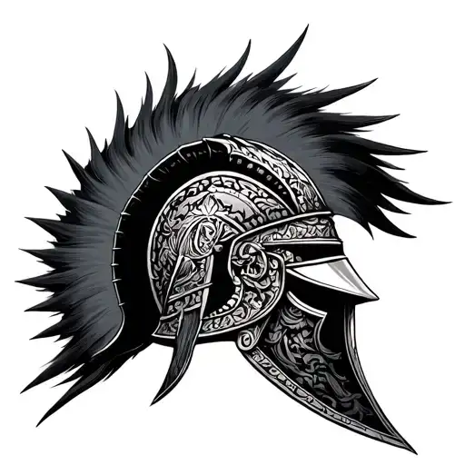 Skanderbeg helmet surrounded tattoo design idea