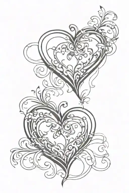 2 heart shaped lockets tattoo design idea