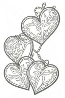 2 heart shaped lockets tattoo design idea