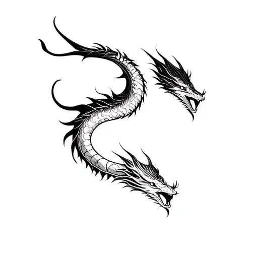 three head dragon  tattoo design idea