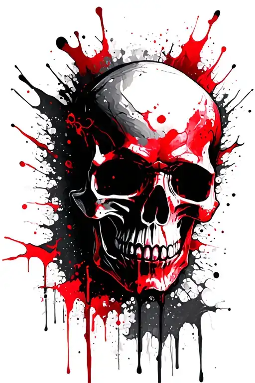 skull with soft shading tattoo design idea