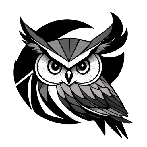 Geometric Owl tattoo design idea