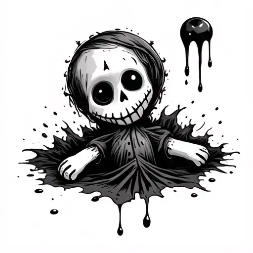 voodoo doll bleeding tattoo design idea