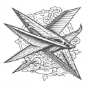 paper airplane flying another dimension being entered tattoo design idea