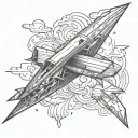 paper airplane flying another dimension being entered tattoo design idea