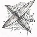 paper airplane flying another dimension being entered tattoo design idea