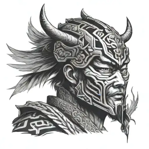 Ghost Of Tsushima Mask tattoo design idea
