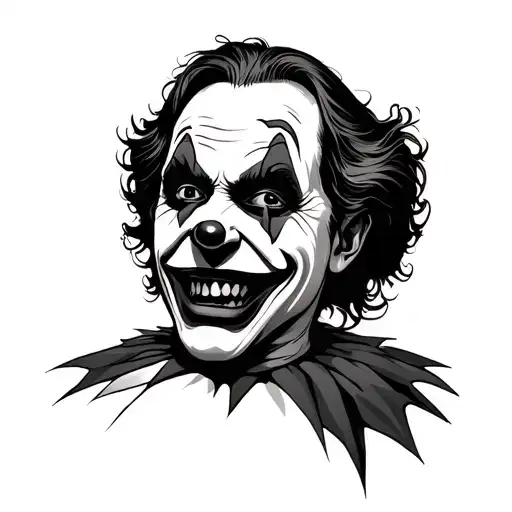 very psychopathic sarcastic clown tattoo design idea