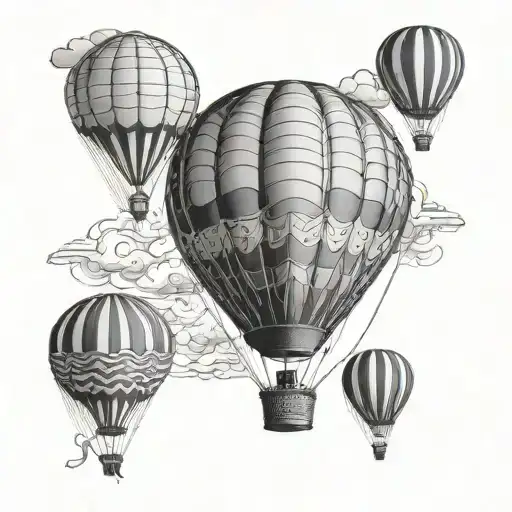 Hot air balloon tattoo design idea