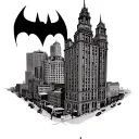 Nashville TN batman building view tattoo design idea