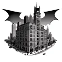 Nashville TN batman building view tattoo design idea