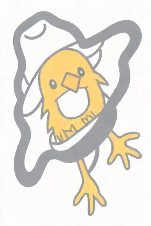 baby chick wearing cowboy hat wrapped loosely tattoo design idea