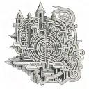 Labyrinth tattoo design idea
