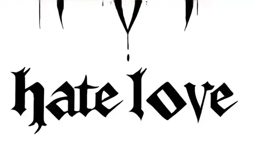 "Hate love ambigram
" tattoo design idea