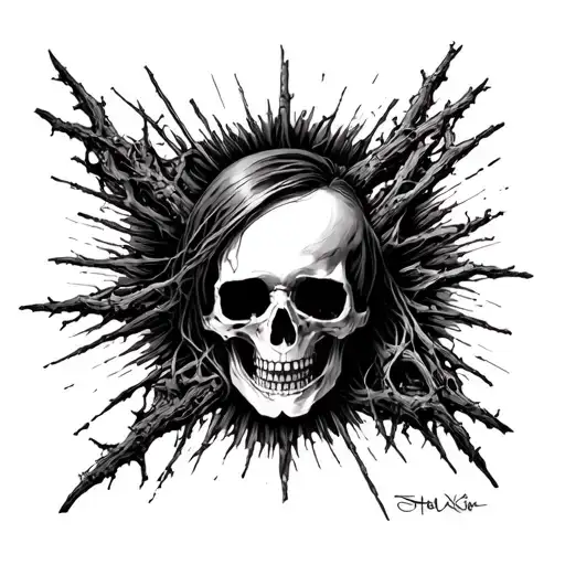 Make me a tattoo inspired by death stranding with symbolism for struggle and determination to resist overwhelming odds.  tattoo design idea