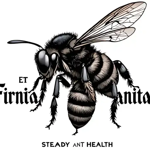 "Firmitas et sanitas" "Steady and health" Bee tattoo design idea