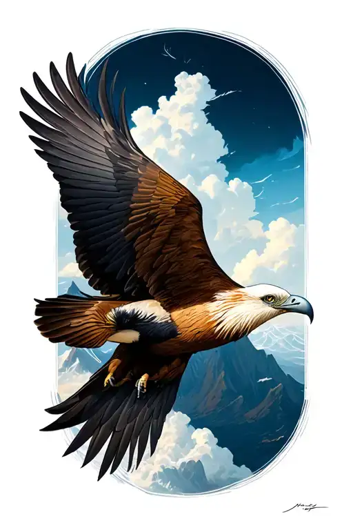 condor flying tattoo design idea