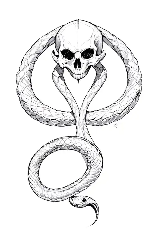I want it to look like the dark mark from harry potter but with no skull i want a tiny snake in it needs to look elegant tattoo design idea