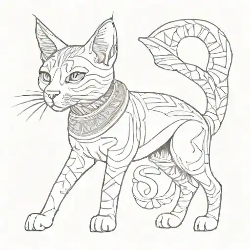an egyptian cat tattoo design idea