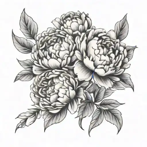 peony flowers tattoo design idea
