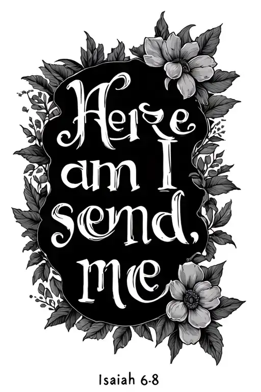 "Here am I, send me" Isaiah 6 8 tattoo design idea