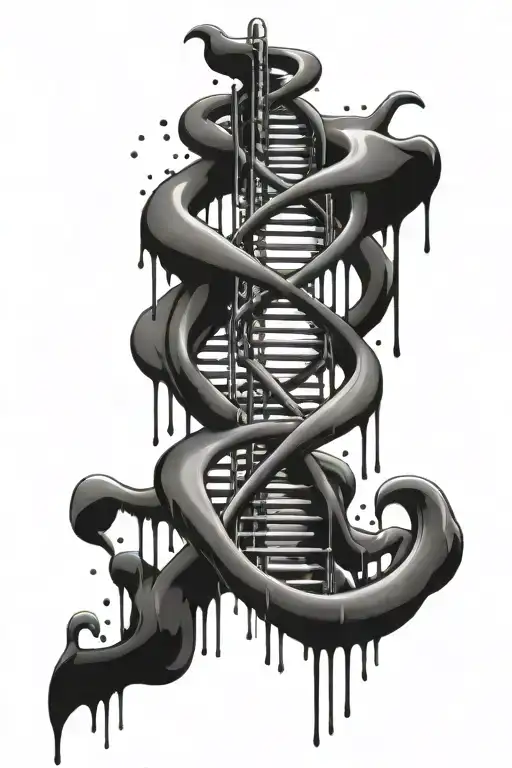dna strand venom drips tattoo design idea