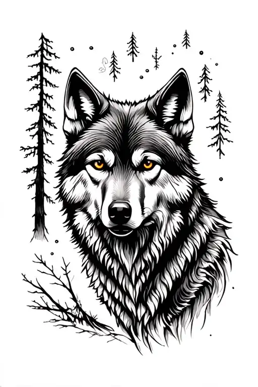 wolf woods inspiration tattoo design idea