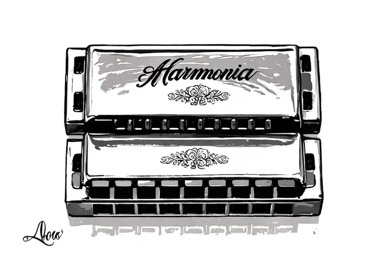 Harmonica tattoo design idea