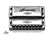 Harmonica tattoo design idea