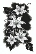 C'est la vie cursive writing simple tattoo design idea