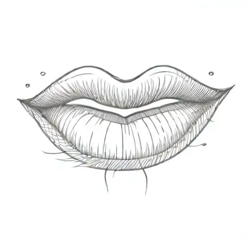a woman's lips tattoo design idea