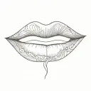 a woman's lips tattoo design idea