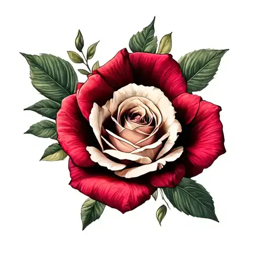 Burgundy fuss tattoo design idea