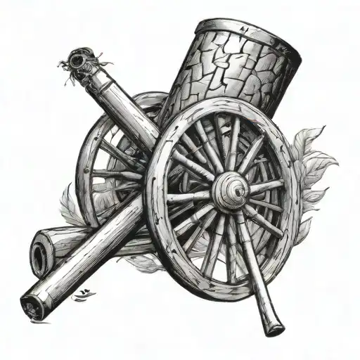 cigarette and wagon wheel  tattoo design idea