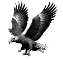 Traditional Eagle flying wings outstretched facing left side tattoo design idea