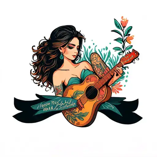 A woman who is a partner, bestfriend, mother, music lover and traveler tattoo design idea