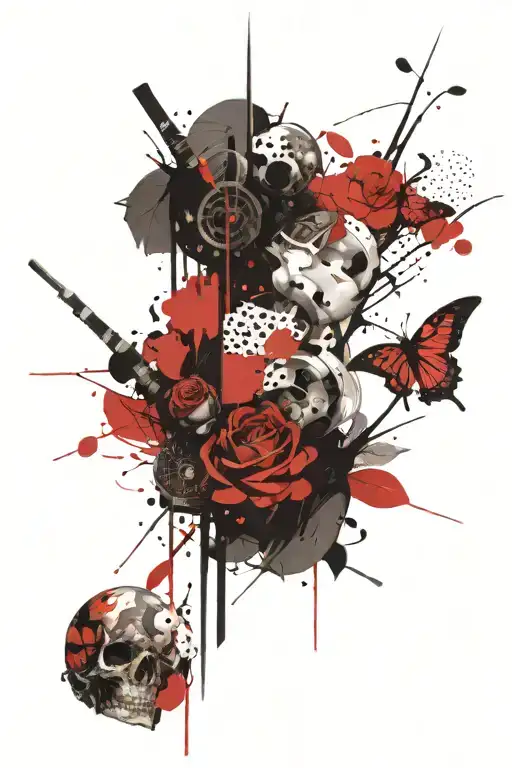 earthy elements in a blackwork tattoo design idea