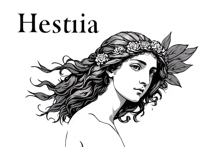Hestia Greek goddess tattoo design idea
