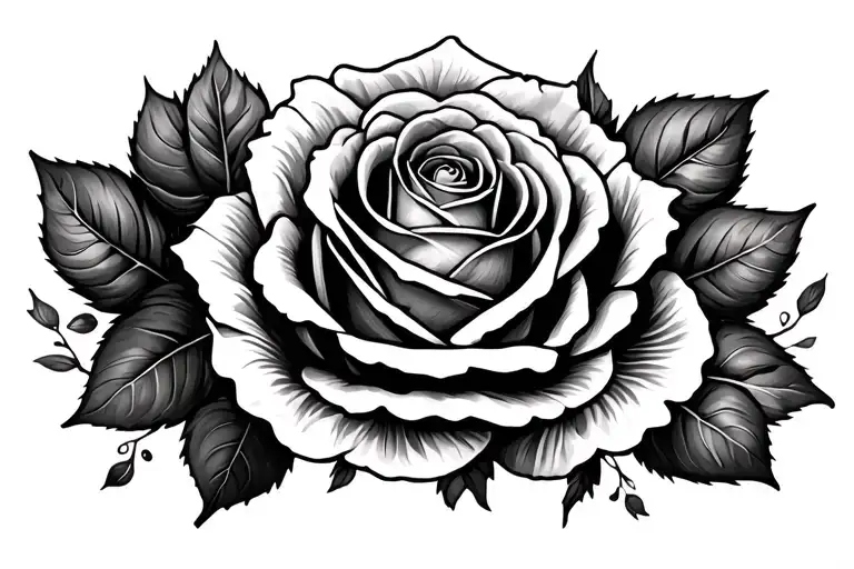 name written with rose growing inside tattoo design idea