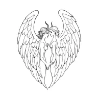 Angel and Devil tattoo design idea