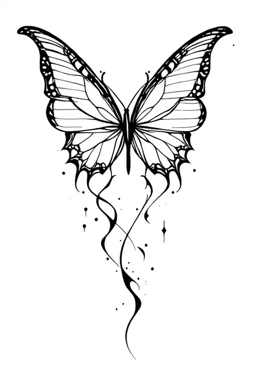 butterfly chaos effect tattoo design idea