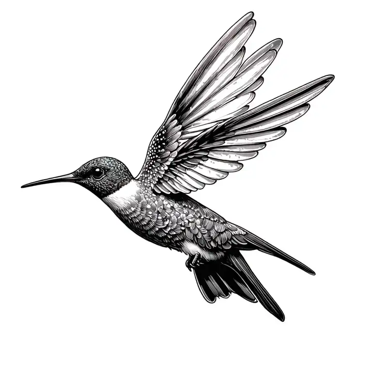 Humming bird rising from ashes tattoo design idea