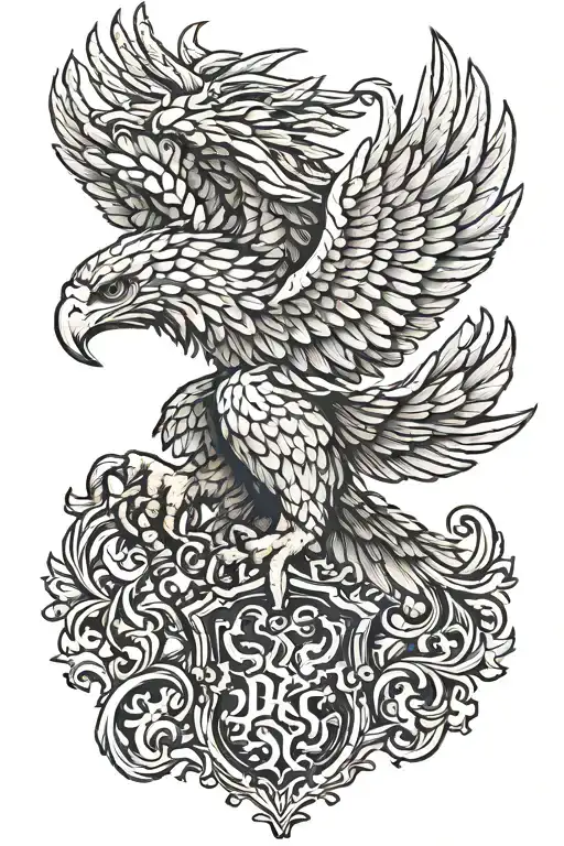 regal Eagle coat of arms tattoo design idea