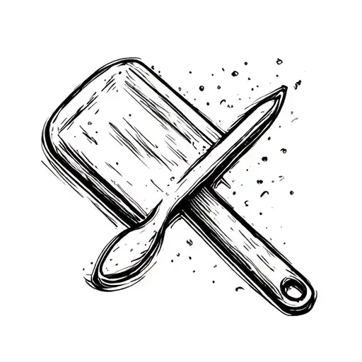 plastering trowel swoosh logo tattoo design idea