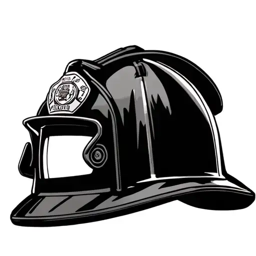 black firefighters helmet  49 on it never forgotten tattoo design idea