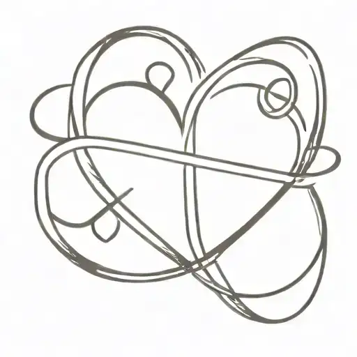 heart, infinity symbol, lifeline, cross tattoo design idea