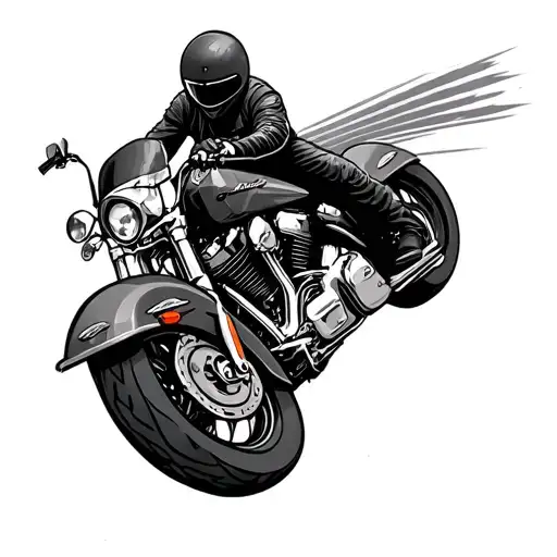 person riding a Harley Davidson street glide tattoo design idea