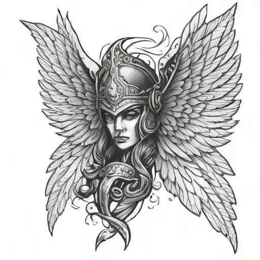 valkyrie wings tattoo design idea