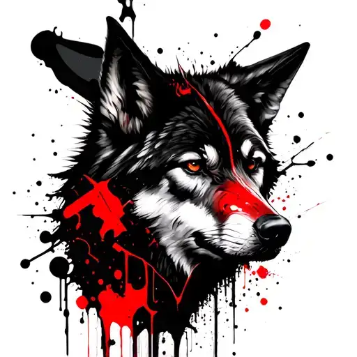 wolf head tattoo design idea